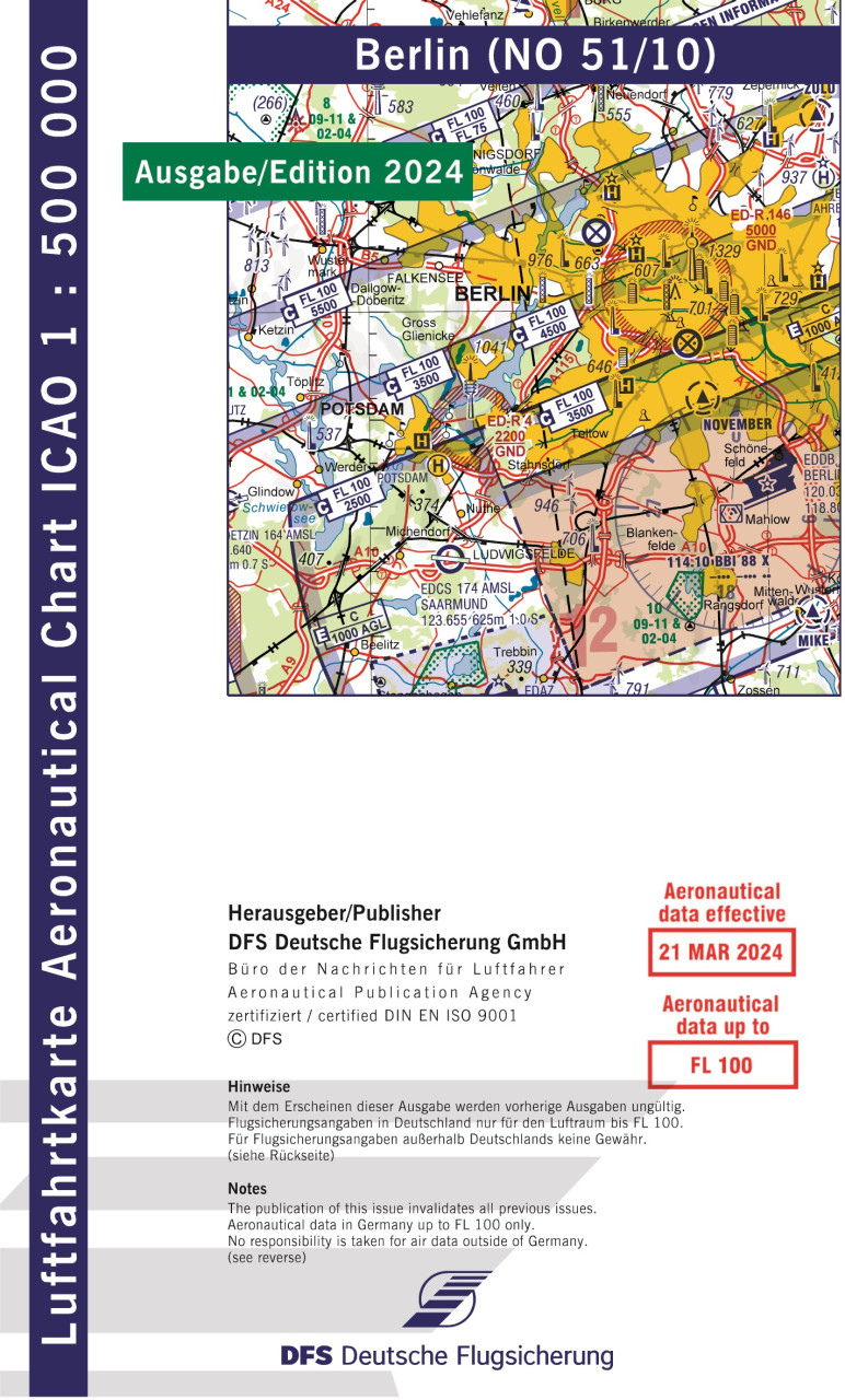  ICAO-Karte, Blatt Berlin (Ausgabe 2024), Motorflug 1:500.000 